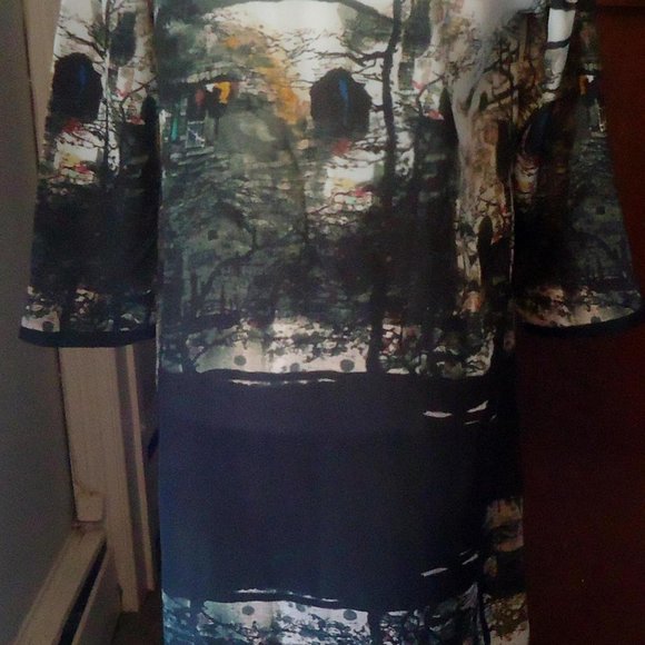 Hanhzhou Mulberry Silk Traditional Dress Art Smoke  Size L NWT's. - Picture 14 of 15